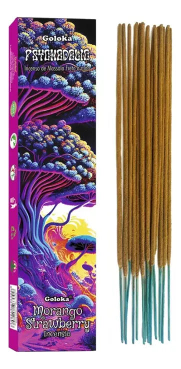 Incenso Goloka Psychedelic Vareta - Strawberry Morango