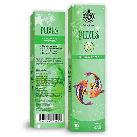 Incenso Natural Dharma Signo de Peixes